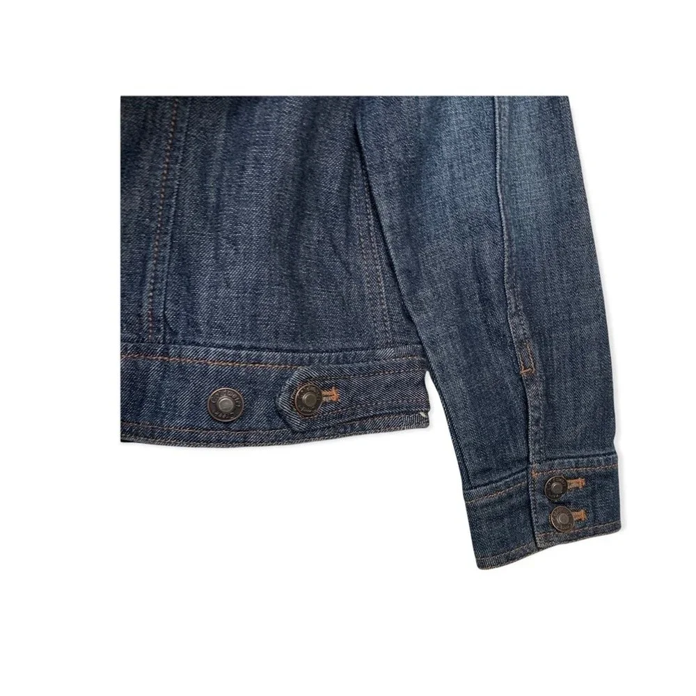 Coldwater Creek Womens Denim Jacket Blue Stretch Pockets Embroidered Petites 10P